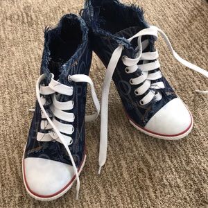 Canvas High Heeled Sneaker